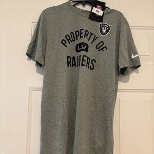 Men's Raiders Nike Dry Fit grey short sleeve shirt sz S NWTags #1